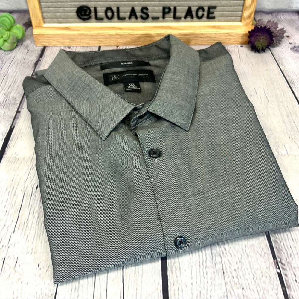 INC International Concepts Long Sleeve Button Front Dress Shirt